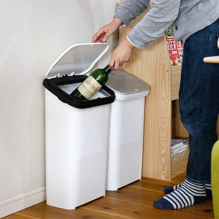 ゴミ箱 20L ふた付き フラップ式 ワンプッシュ 分別 おしゃれ シンプル
