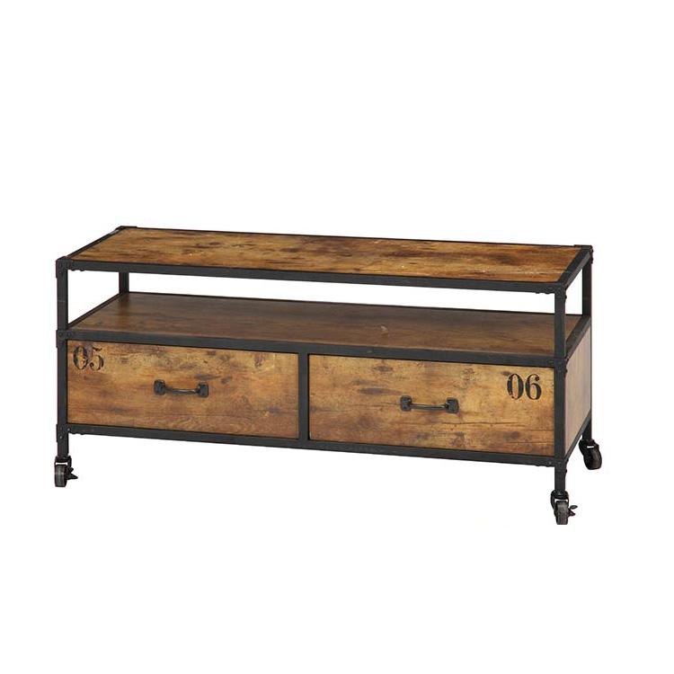 テレビボード 幅110cm キャスター付き 送料無料 木製 収納 引き出し リビングボード テレビ台 大容量 ヴィンテージ おしゃれ 家具 男前インテリア クルト 308 照明 家具 雑貨の快適ホームズ 通販 Yahoo ショッピング