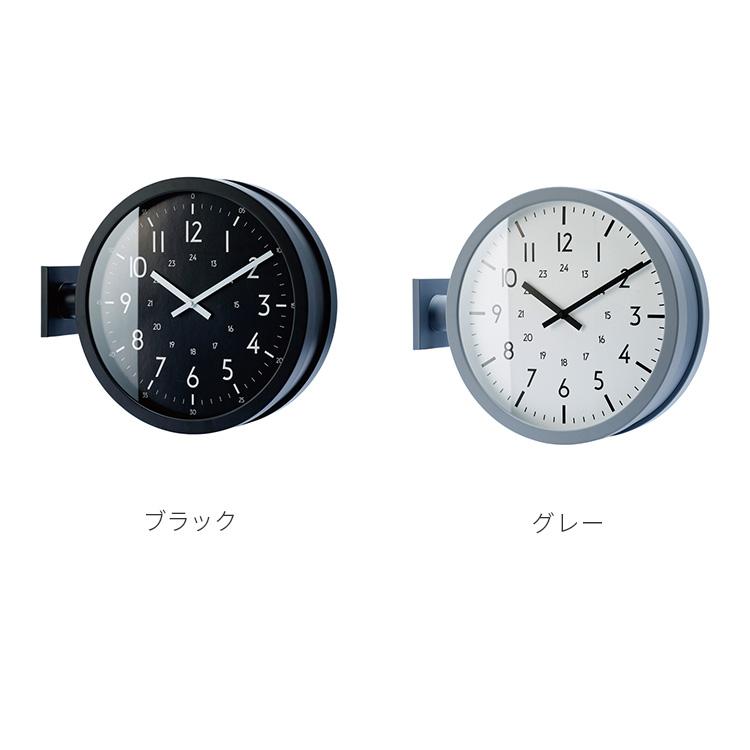 インターフォルム　両面時計　ダブルフェイスクロック　ブラック黒　壁掛け時計　新品 INTERFORM（インターフォルム） 両面時計 アントス Anthos ダブル