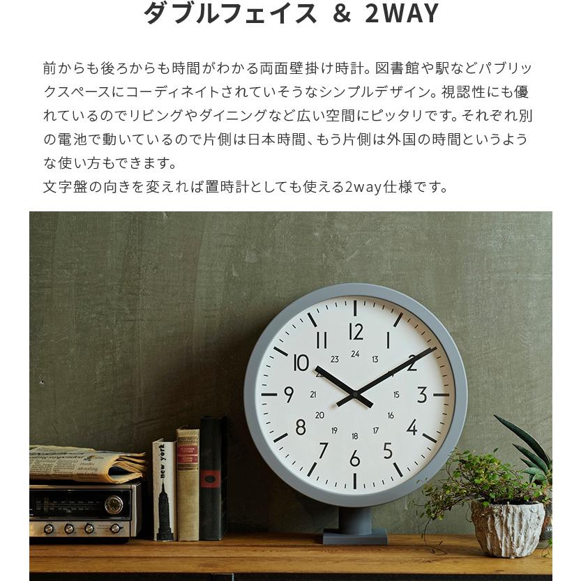 未使用｜アントス両面時計（グレー） INTERFORM（インターフォルム） 両面時計 アントス Anthos ダブル