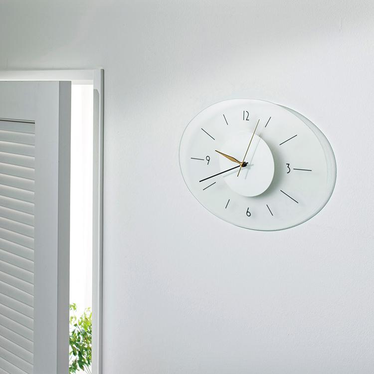 掛け時計 電波時計 インターフォルム ウォールクロック ホワイト INTERFORM（インターフォルム） 特典付 電波時計 壁掛け時計 北欧