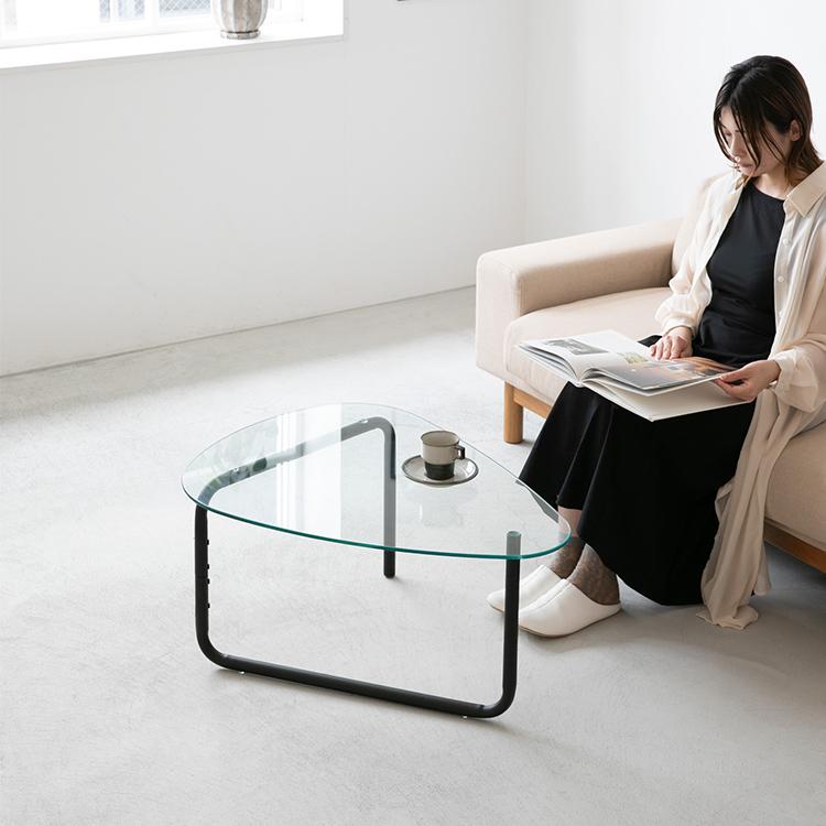 ガラステーブル　ローテーブル　韓国インテリア　北欧家具　おしゃれテーブル HAGiHARA（萩原） ローテーブル ガラステーブル 丸 幅90 可愛い