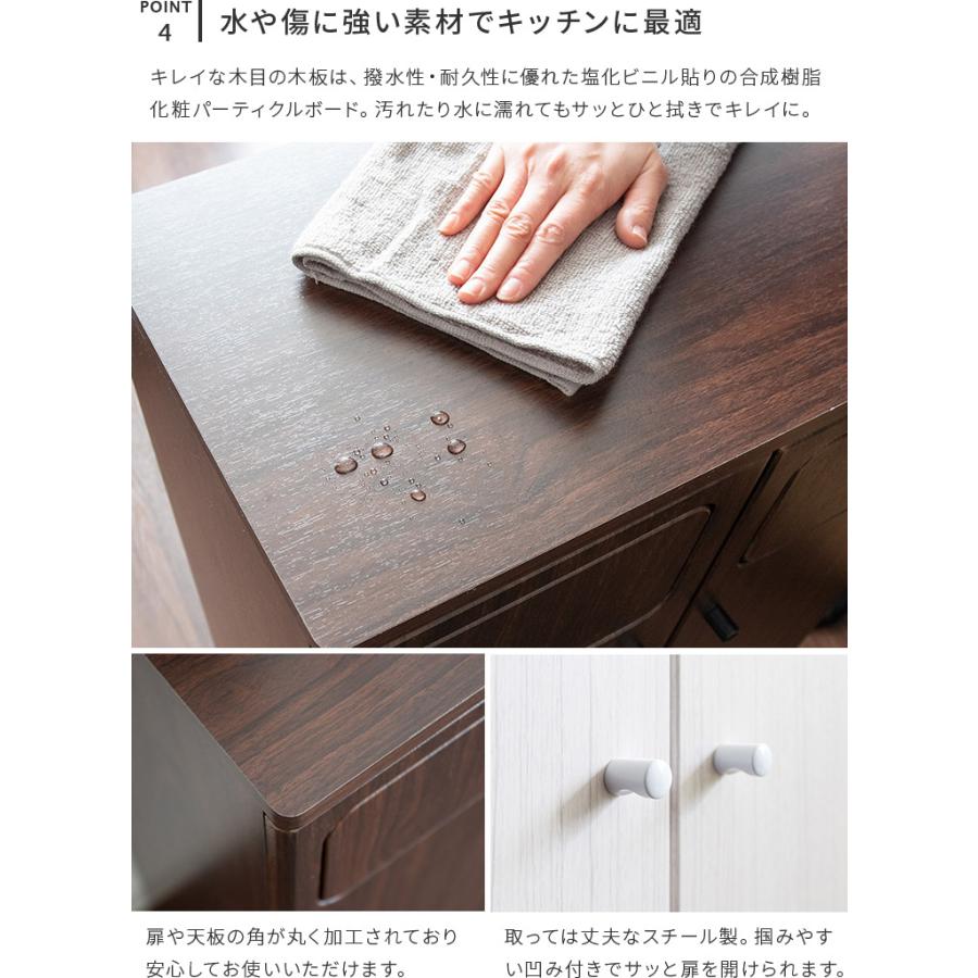 ゴミ箱 おしゃれ ごみ箱 分別 二連式 45L×2 木製 プッシュ扉 分別用 ダブル ダストボックス 45リットル 90L 大容量 ゴミ箱に見えない 幅50cm 臭わない 扉付き | ブランド登録なし | 07