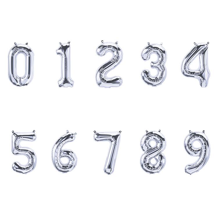 バルーン 数字 シルバー 風船 ふうせん 誕生日 バースデー