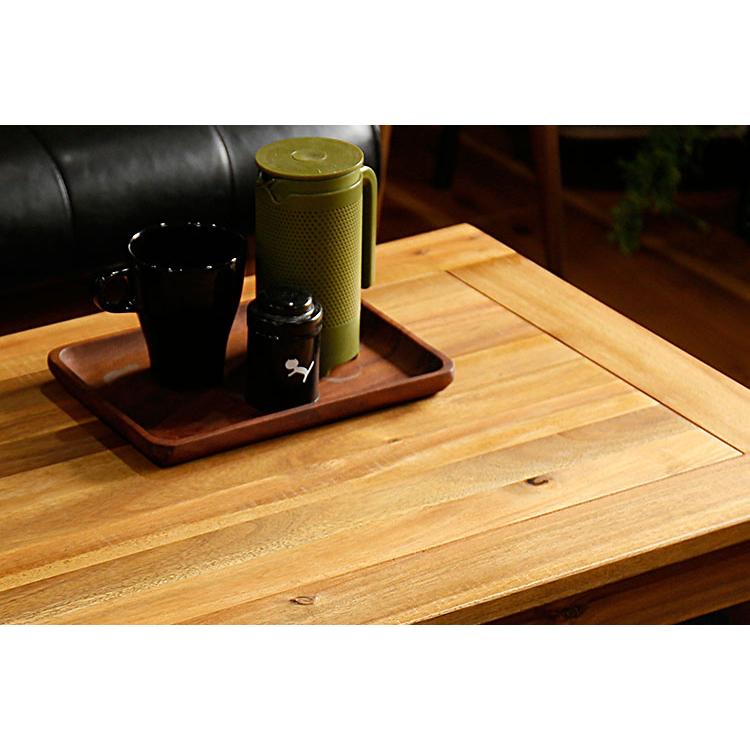 センターテーブル 机 リビング 居間 天然木 木製 ブラウン