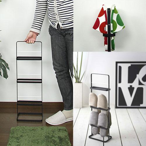 スリッパラック ホワイトとブラック スリッパラック 6足 ホワイト ブラック 玄関 廊下 リビング スリッパ