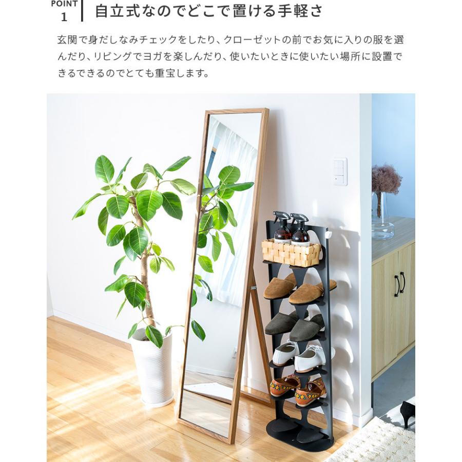 ウォールミラー スタンドミラー 2way 35cm 150cm スリム 全身 全身鏡 姿見 鏡 壁掛けミラー 薄型 全身ミラー 木製 コンパクト 自立式 折りたたみ おしゃれ