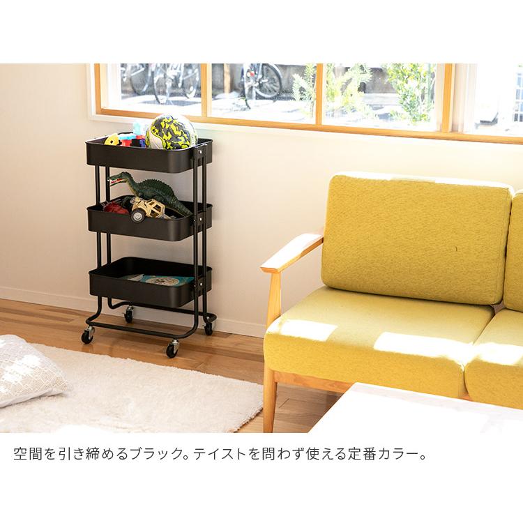 不二貿易（Fuji Boeki） キッチンワゴン 3段 キャスター付き