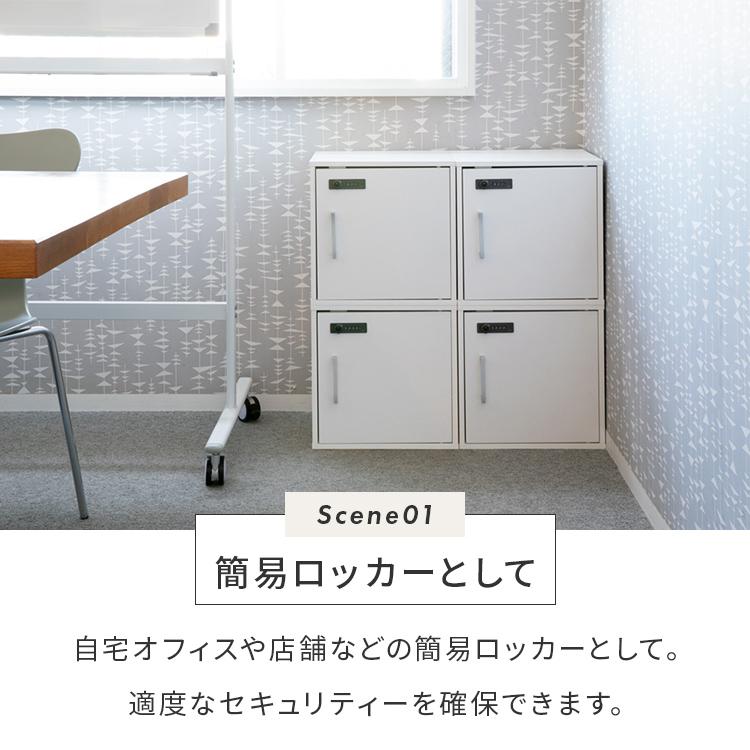 キューブボックス カラーボックス ダイヤル錠付き 棚 扉付き 鍵付き