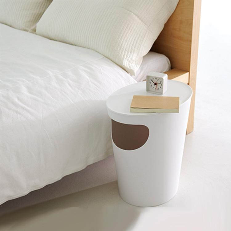 岩谷マテリアル サイドテーブル ゴミ箱付き ゴミ箱 ごみ箱 ベッド