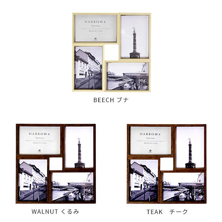 フォトフレーム 4枚 写真立て 雑貨 木製 複数 壁掛け スタンド 出産
