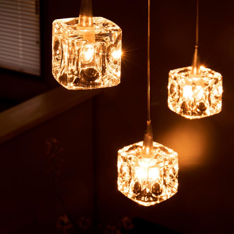 【美品】ペンダントライト Cube LED 3灯　 キシマ(NC-45015) キシマ（KISHIMA） ペンダントライト 北欧 おしゃれ 照明器具 照明
