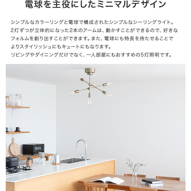 シーリングライト 5灯 照明器具 6畳 8畳 10畳 おしゃれ 照明 led 対応