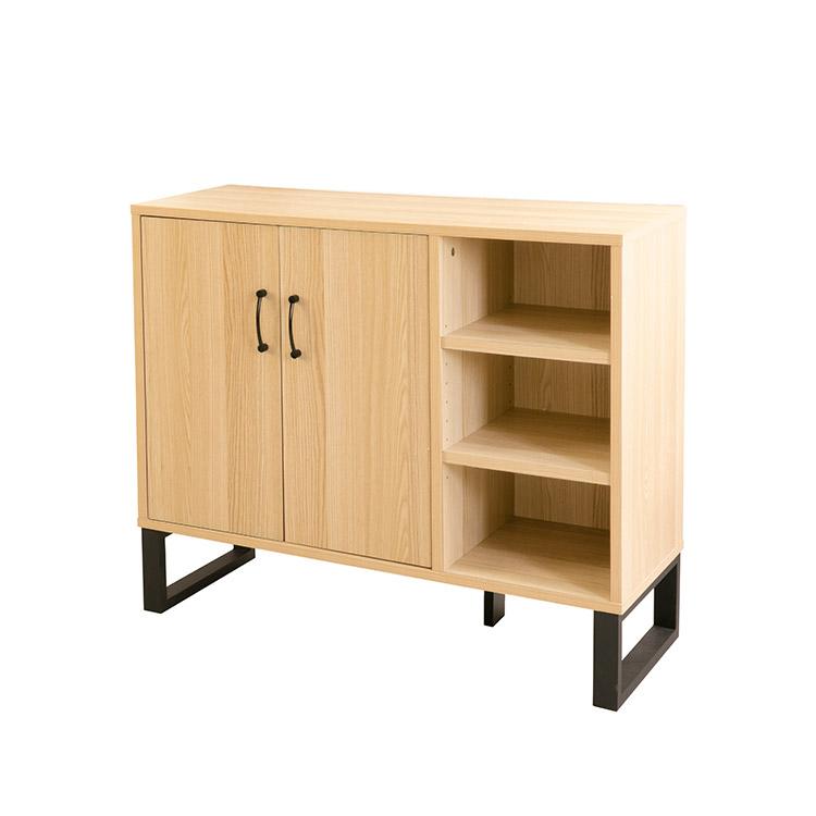 キャビネット 幅90 北欧 木製 スリム おしゃれ 収納 収納棚 扉付き A4