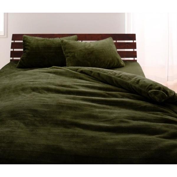 上質マイクロファイバー 布団カバーセット ベッド用４点(枕カバー２枚+掛け布団カバー+ボックスシーツ) キングサイズ 色-グリーン