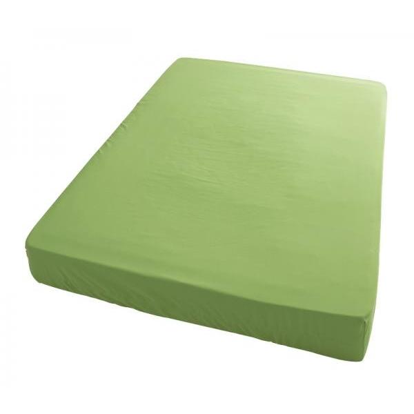 大好き ベッド用 ボックスシーツ の単品(マットレス用カバー) ダブルサイズ 色-無地グリーン/ 洗える マットレスカバー