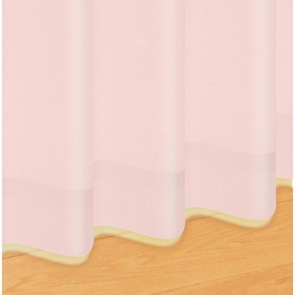 ミラー レースカーテン (幅200cm×高さ223cm)の１枚単品 色-ピンク