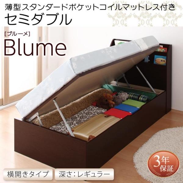 ファッション販売中 日本製 はねあげ収納ベッド セミダブル 薄型スタンダード ポケットコイルマットレス付き 横開き 深さレギュラー お客様が組立 宮付き マガジンラック 木製 今だけ価格 Directsenegal Com