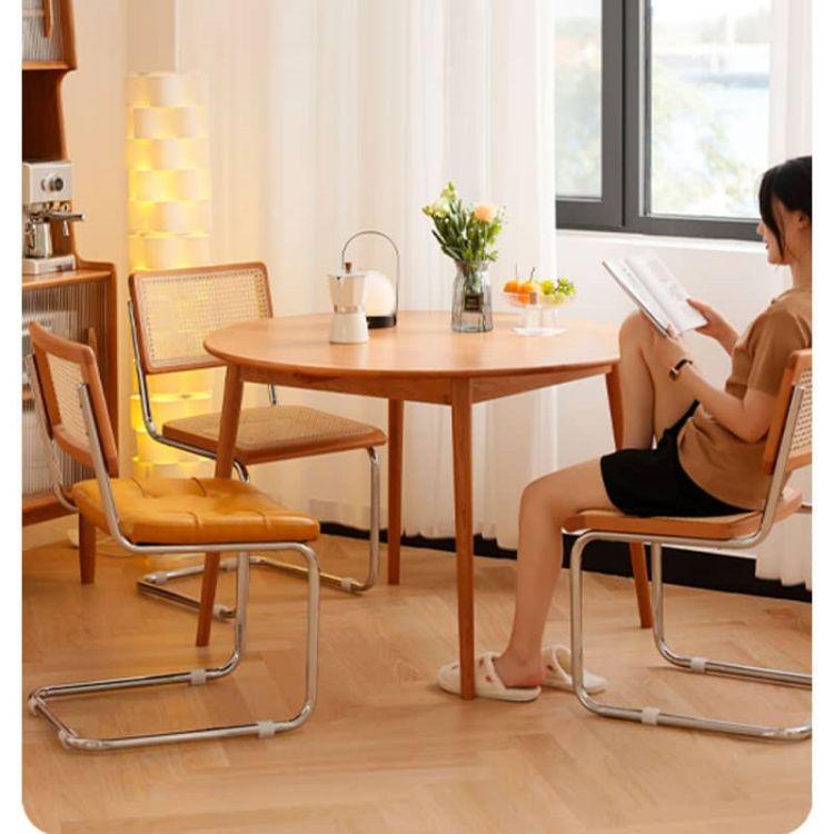 直径70 90 100 120cm」ダイニングテーブル 円形 チェリー材 無垢材