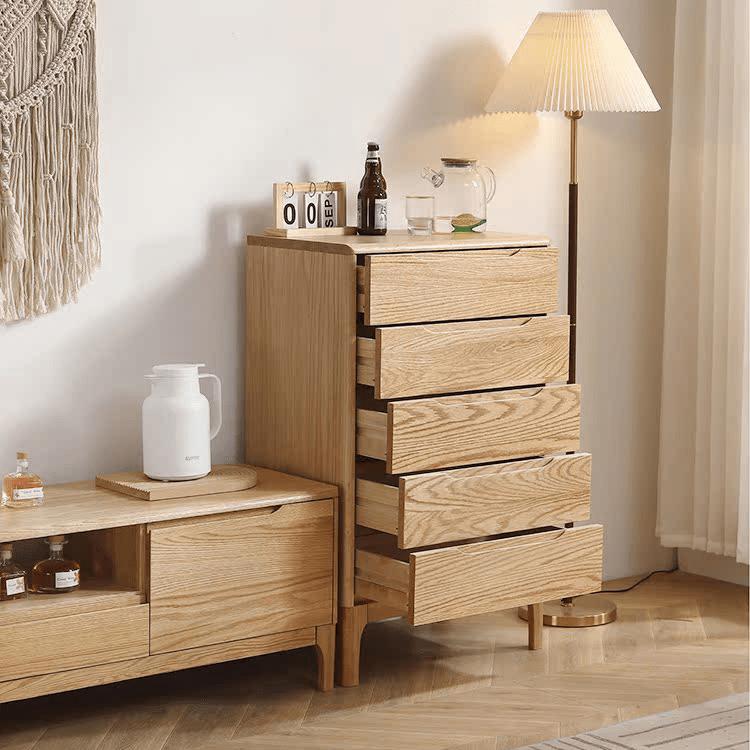 キャビネット 収納 ナチュラル オーク材 天然木 北欧 : 快適ホーム