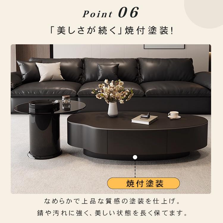 センターテーブル ローテーブル セラミック おしゃれ 強化ガラス 楕円