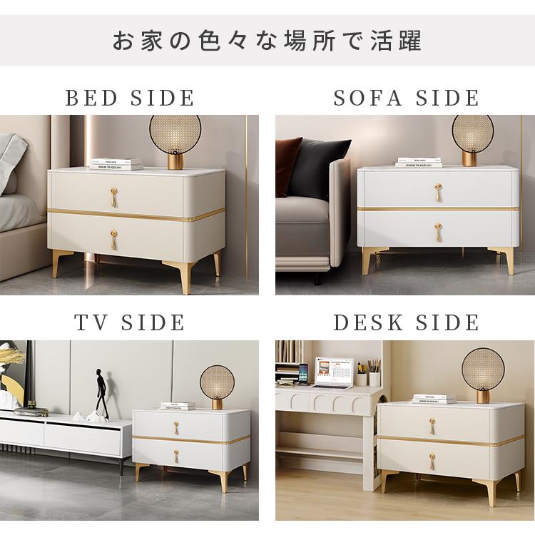 サイドテーブル 幅50cm セラミック天板 大理石調 ナイトテーブル