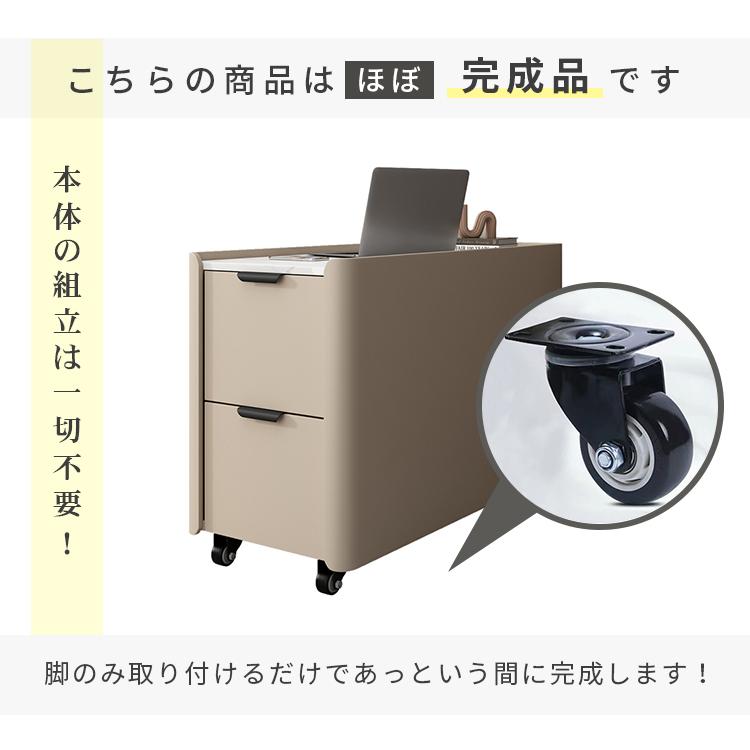 ナイトテーブル 大理石柄 30×80×55cm キャスター付き セラミック天板
