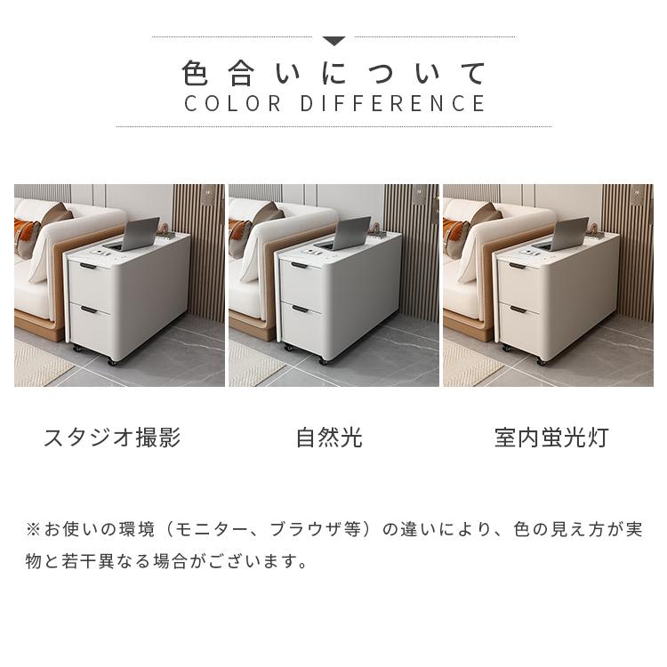 ナイトテーブル 大理石柄 30×80×55cm キャスター付き セラミック天板