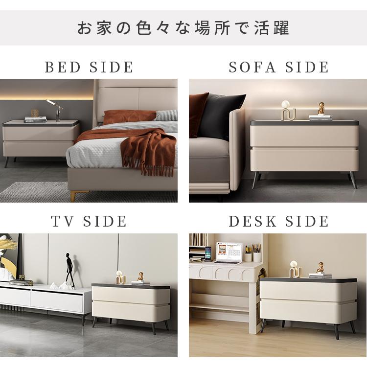 サイドテーブル ナイトテーブル 収納 50×40×59cm セラミック天板