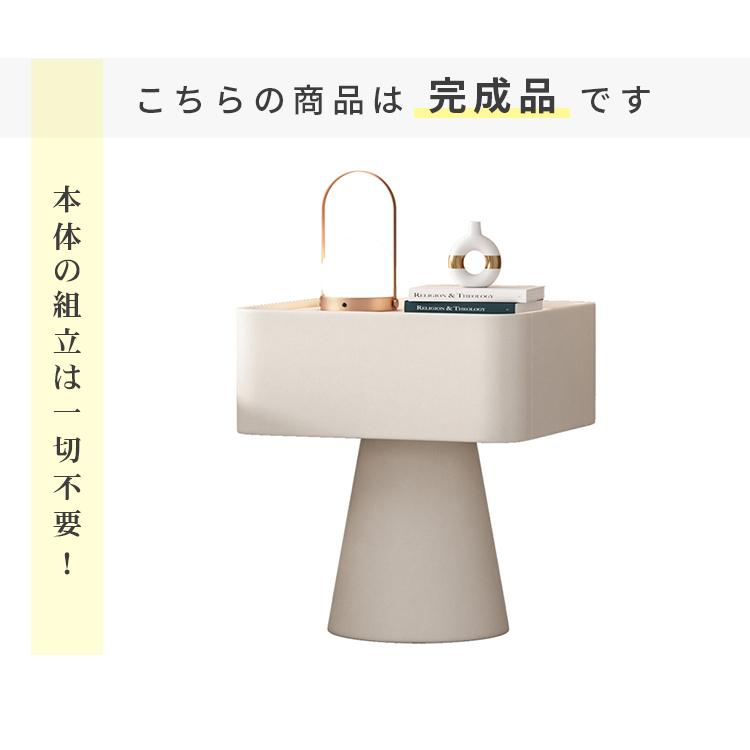 ナイトテーブル 大理石柄 完成品 セラミック天板 50×40×48cm サイドテーブル おしゃれ 収納 引き出し ソファ ベッドテーブル 送料無料 北欧 合成皮革 スリム_10