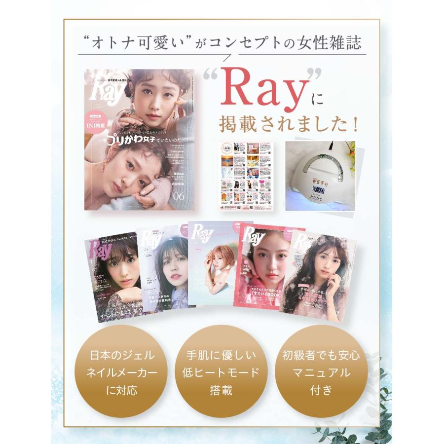 ジェルネイル UVライト LED ネイルライト ジェル ライト セルフネイル ネイルシール 対応 ネイルレシピ付き レジン 自動センサー | RENAGE | 15
