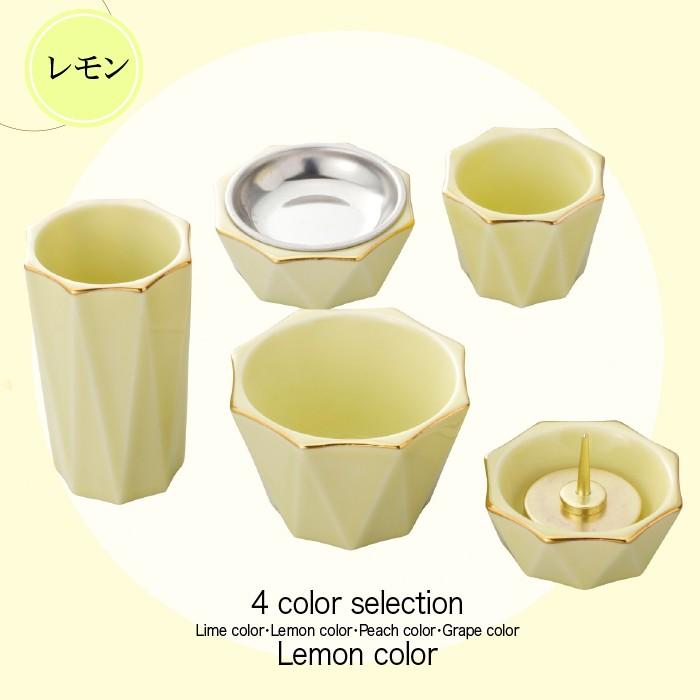 きらら ご飯仏具セット tom00020-1010 ライム 5具足 (火立て・花立て