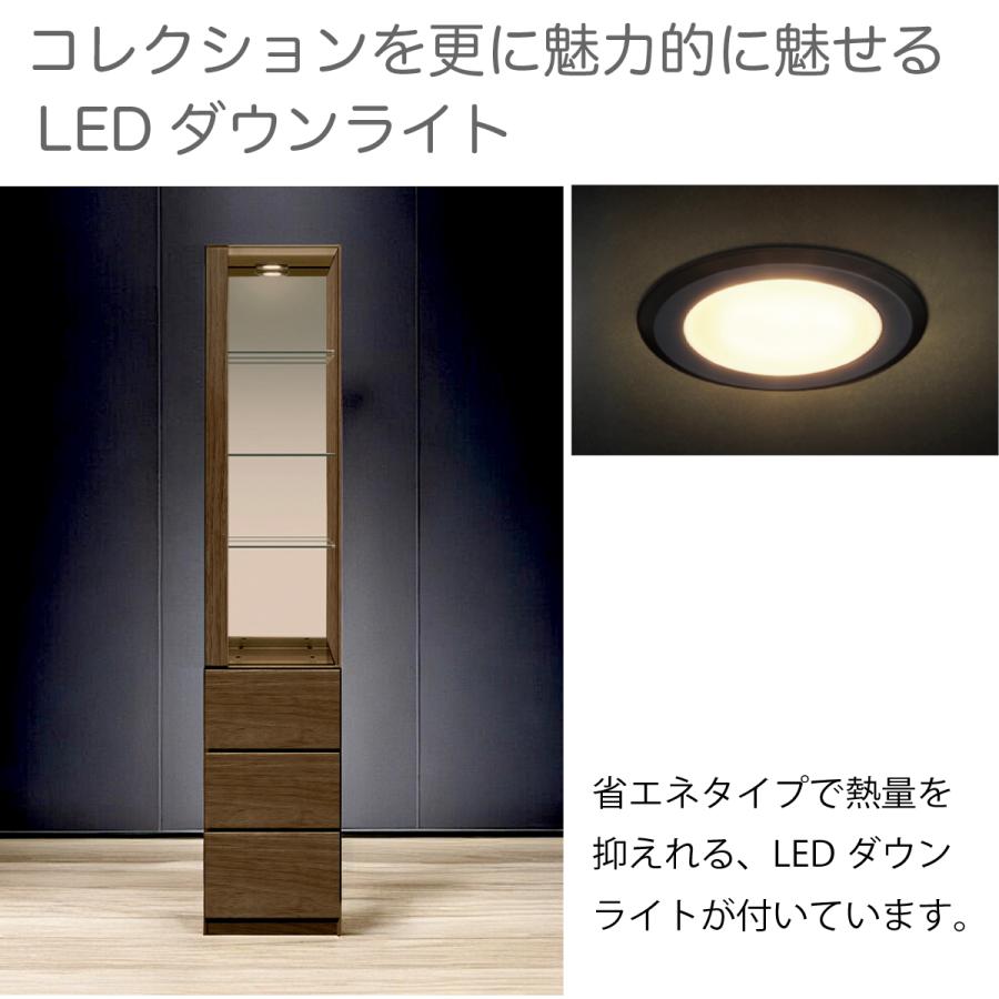 日本製 コレクションボード LEDライト 幅40cm 収集アイテム 完成品 キャビネット コレクションケース 木製 ガラスの画像