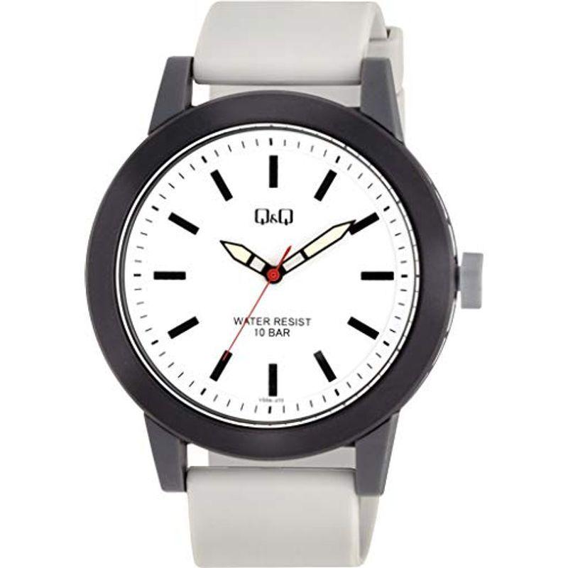 シチズン Qamp;Q 腕時計 アナログ ビックフェイス 防水 ウレタンベルト 白 文字盤 VS56-010 メンズ ホワイト