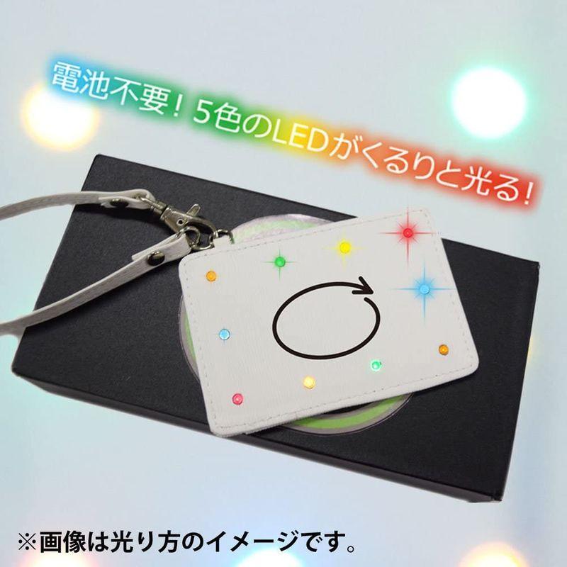 光るパスケースled10灯 ハリネズミとリンゴ Meiwa 一部予約販売