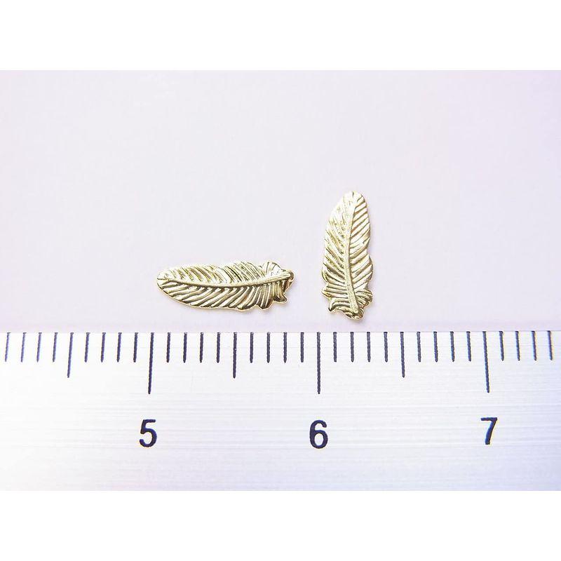秀逸秀逸jewel薄型ネイルパーツ フェザー大 約8.2mm×3mm 10個入りゴールド 手芸 素材 アートパーツ デコ素材 ネイルアート フェザー 羽 選べる2サイズ ゴールド・シルバー ネイルパーツ メタルパーツ スタッズ 用品 ネイル パーツ ジェル ゴールドパーツ デコレーション セルフネイル ジェルネイル
