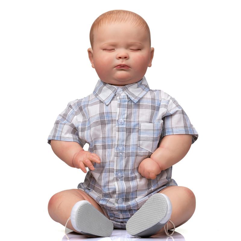 リボーンドール 人形 赤ちゃん 男の子 ねんね リアル チェックシャツ 衣装付き 60センチ :K-20230127-057:快適お届けストア