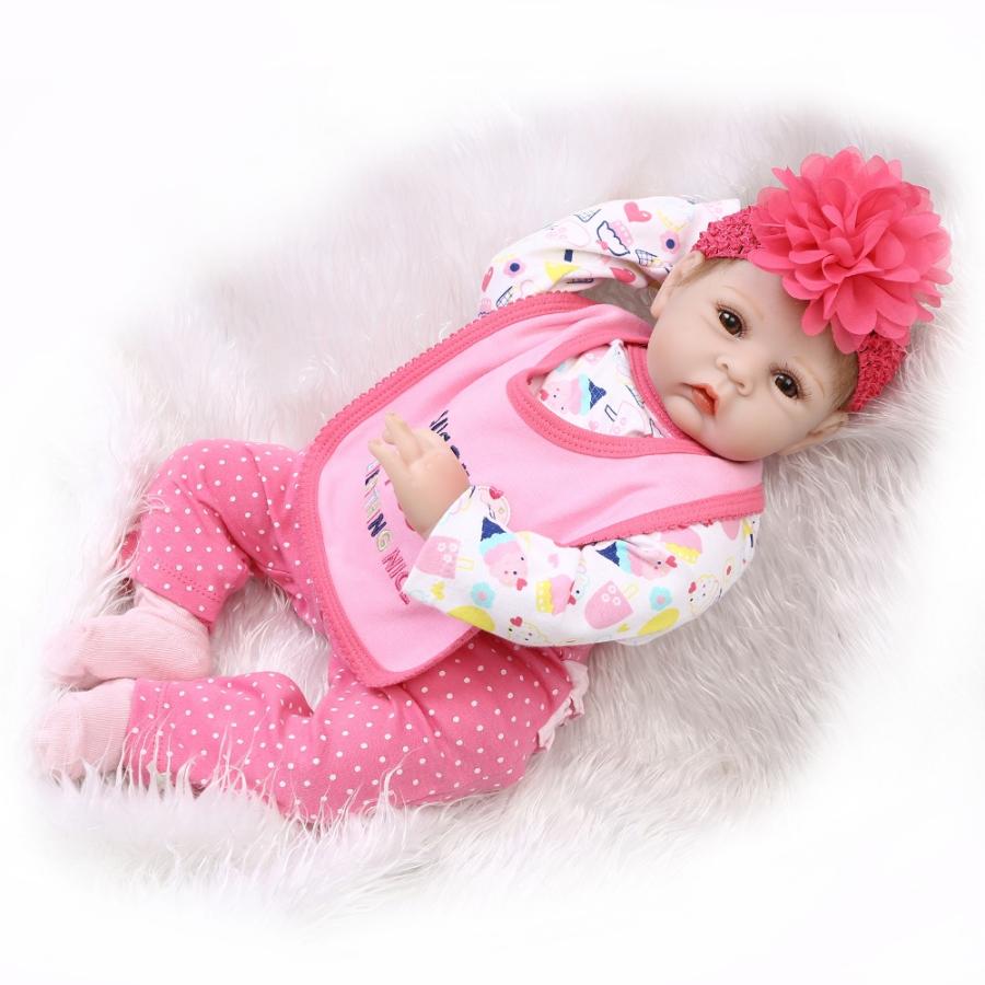 リボーンドール 人形 赤ちゃん シリコーン 布 ショートヘア 55センチ