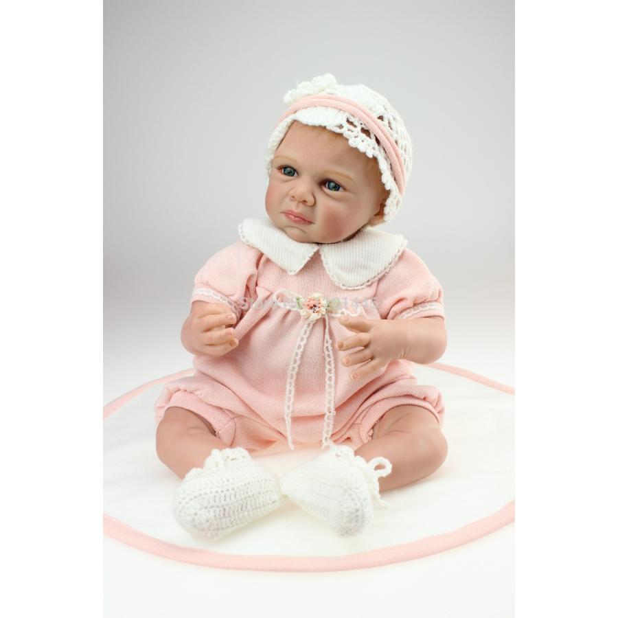 リボーンドール 人形 赤ちゃん 50cm シリコーン 布 ショートヘア