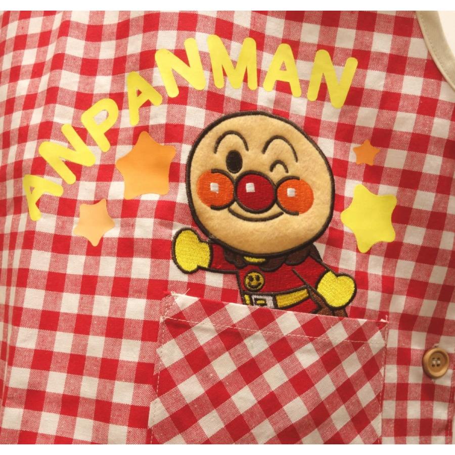 アンパンマン キャラクターエプロン 保育士エプロン 左サイド かぶり