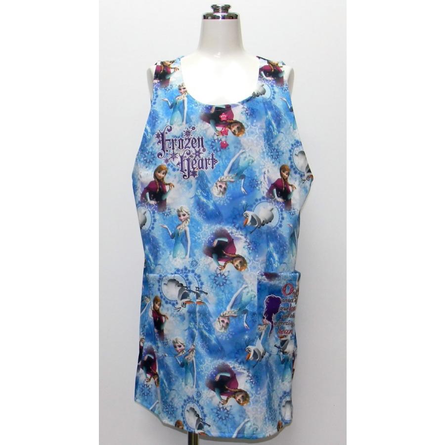 アナと雪の女王 冬素材 裏起毛 保育士エプロン キャラクターエプロン