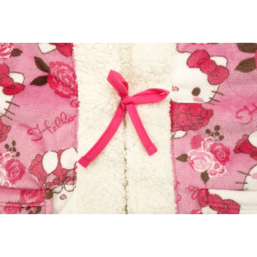 ハローキティ 裏ボアはんてん ルームウェア 防寒 レディース 半纏