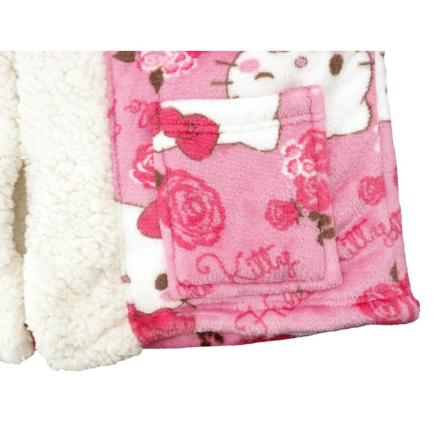 ハローキティ 裏ボアはんてん ルームウェア 防寒 レディース 半纏