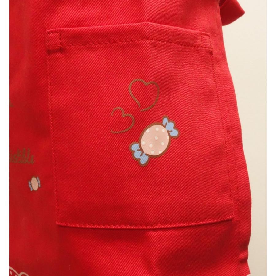 ペコちゃん ポコちゃん 子ども 100cm エプロン 不二家 レッド 34566