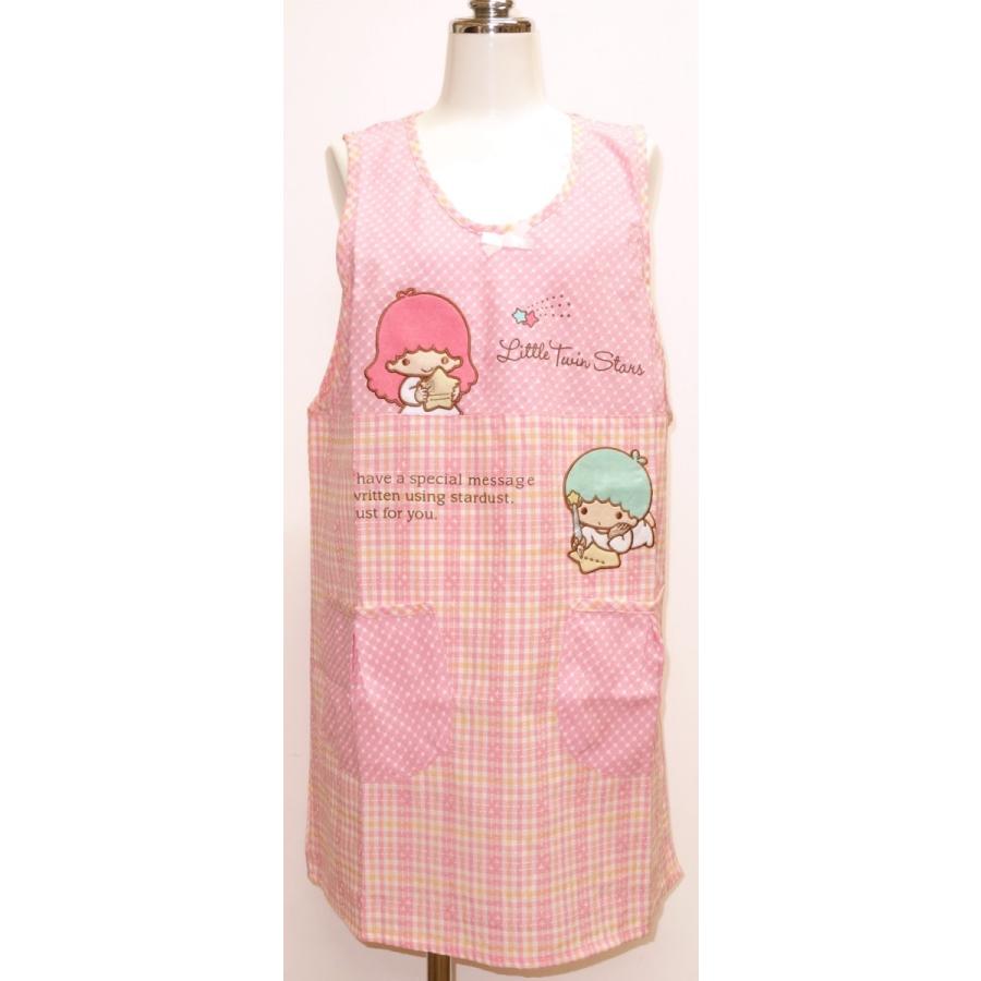 リトルツインスターズ キキララ キャラクターエプロン 保育士エプロン サイドボタン アップリケ サンリオ ピンク p p 快適屋キャラエプ Yahoo 店 通販 Yahoo ショッピング