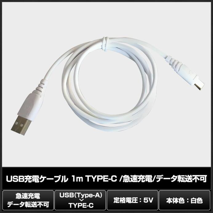 USB Type-C 充電 ケーブル 1m 白色 TYPE-C 急速充電 データ転送不可