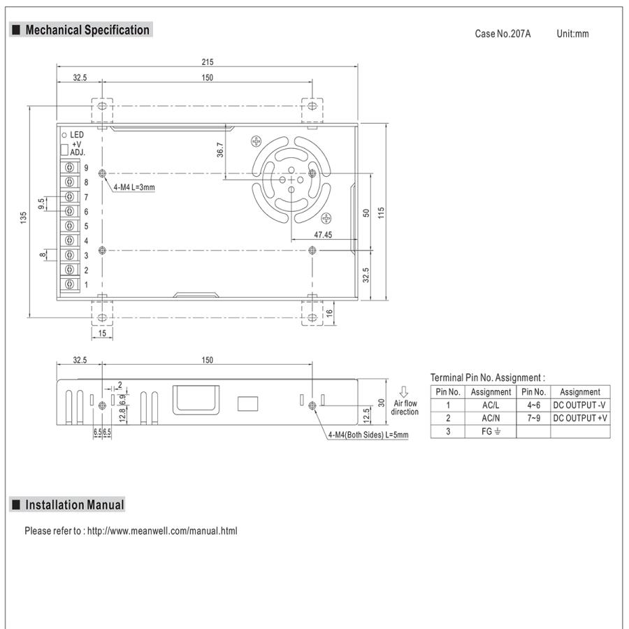 スイッチング電源 12V 29A 348W 直流安定化電源 Meanwell LRS-350-12 メタル製｜kaito-shop｜04