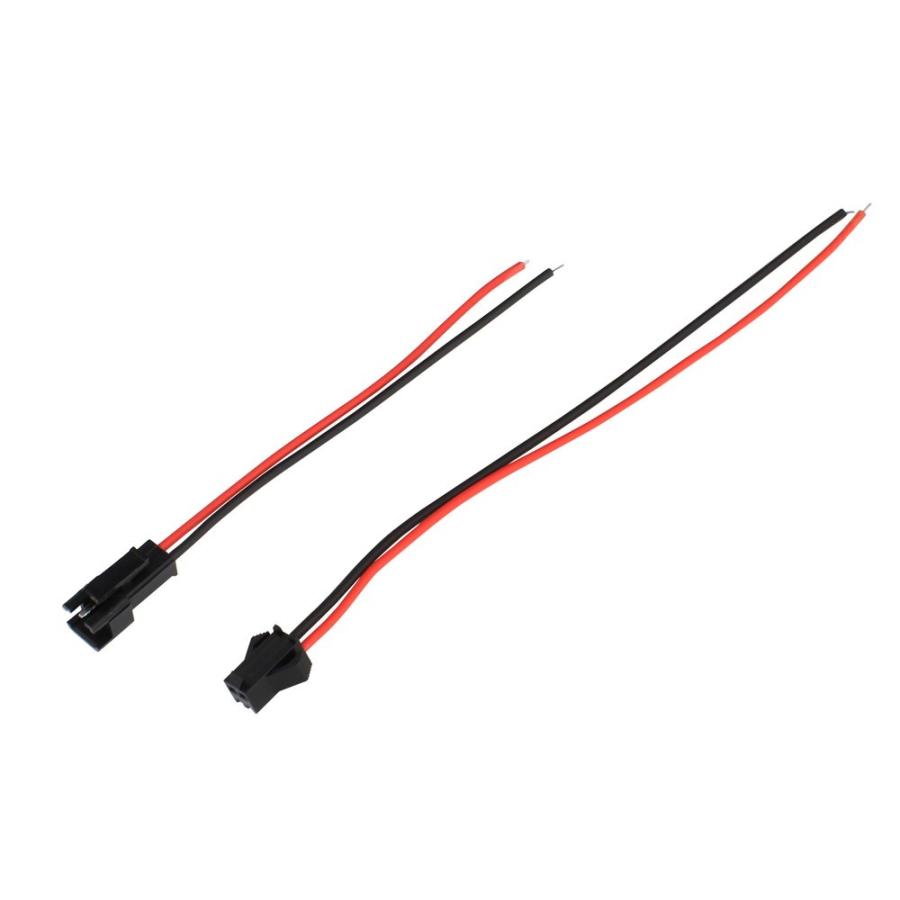 2ピンコネクタ オス・メス端子 切りっぱなしケーブル (黒) : Kaito