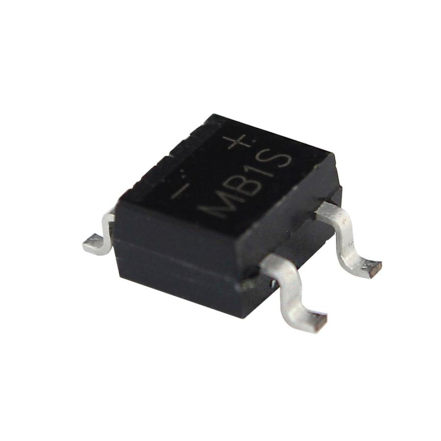 100個】ブリッジダイオード整流器 MB1S 100V 500mA (SOIC-4) : Kaito