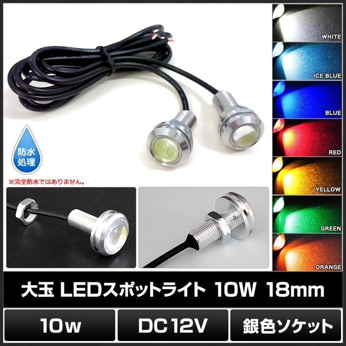 LED スポットライト イーグルアイ 大玉 防水 12V 10W 18mm 銀色ソケット 2個｜kaito-shop｜02